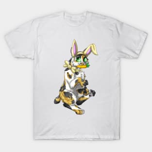 Bobtail BunnyCat: Calico Tabby (Yellow) T-Shirt